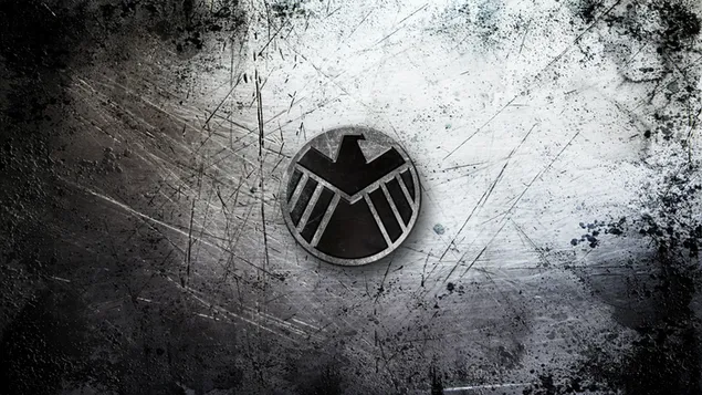 Avengers logo on grunge metallic background