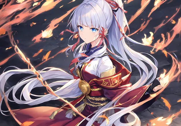 綾香的藍色長發 | 甘信衝擊 4K 壁紙