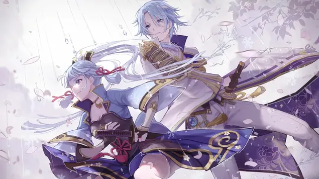 ayato with ayaka | genshin impact (anime video game) download