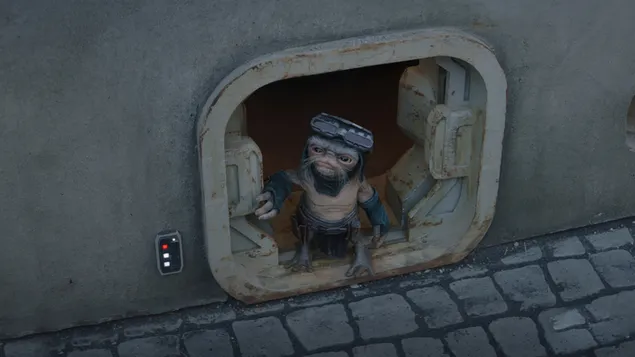 Babu Frik van The Mandalorian 4K muurpapier