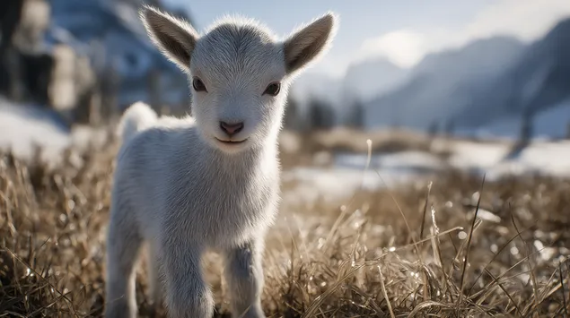moro katsikaki se ena kheimerino topio me khionismena bouna lepse