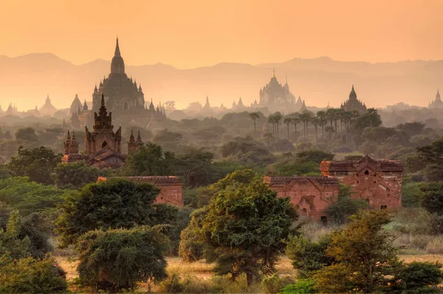 Bagan ancient city is fascinating with its Buddhist statues, unique forts and scenery. download