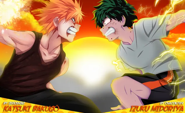 บาคุโก vs มิโดริยะ 2K วอลเปเปอร์