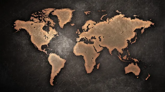 Bản đồ thế giới màu nâu