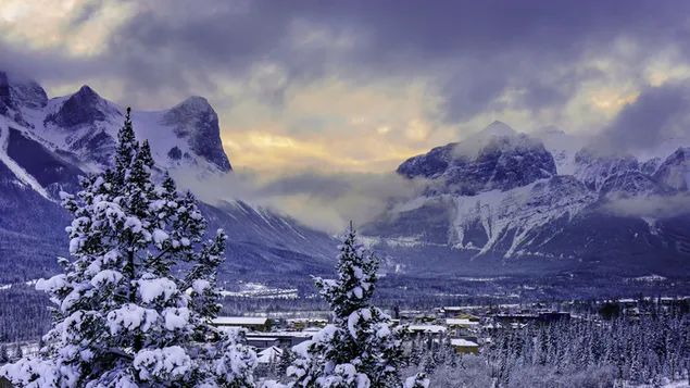 Banff National Park in Alberta, Canada in Winter 4K wallpaper