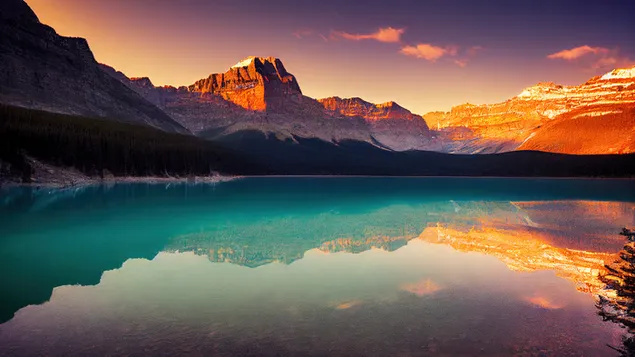 Banff National Park Lake reflection 4K wallpaper