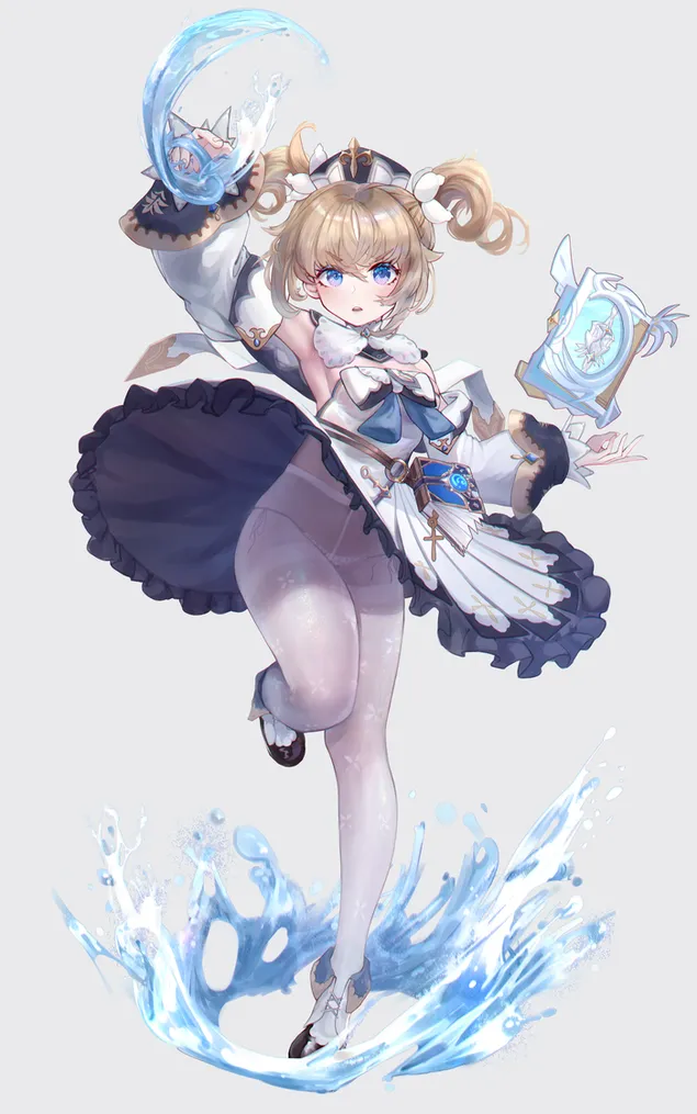 芭芭拉和她的魔法書| 原神衝擊 4K 壁紙