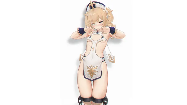 Gadis anime seksi Barbara dari Genshin Impact 2K wallpaper