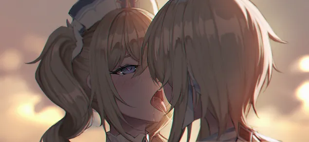 루미네 머리를 핥는 바바라 | 원신 임팩트 2K 배경화면