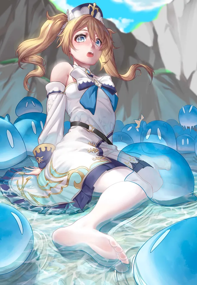 barbara | intrappolato in uno stagno magico (ganshin impact) scarica