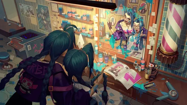 Taustpilt Barber 'Jinx' – League of Legends (LOL) 4K