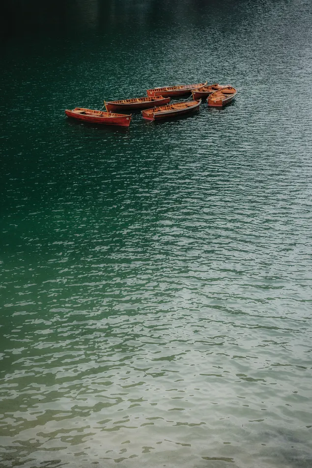 Barcos de madera marrón en el cuerpo de agua