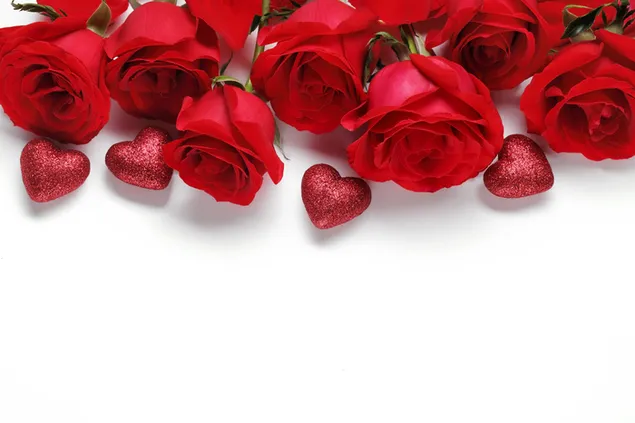 バレンタインデー-赤いバラとハート ダウンロード