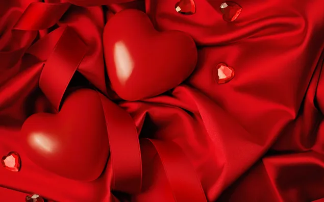 バレンタインデー-素敵な赤いハートのペアの背景 ダウンロード