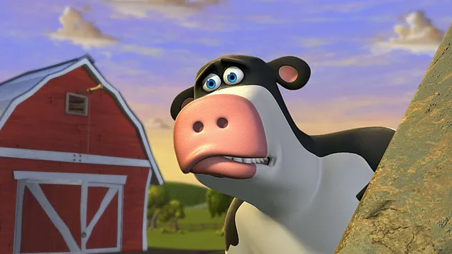 Barnyard animatiefilm otis ongerust bij schuur op boerderij