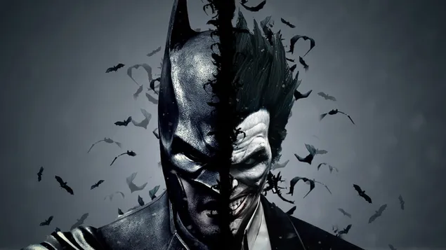 Ilustrasi Batman dan joker 4K wallpaper