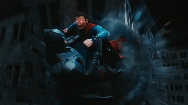 Batman și Super Man se luptă împotriva HD imagine de fundal
