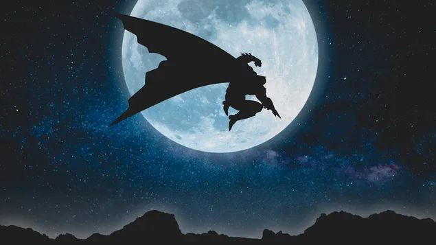 Batman and the moon 4K wallpaper