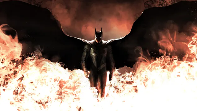 Batman Crossing Fire 4K wallpaper