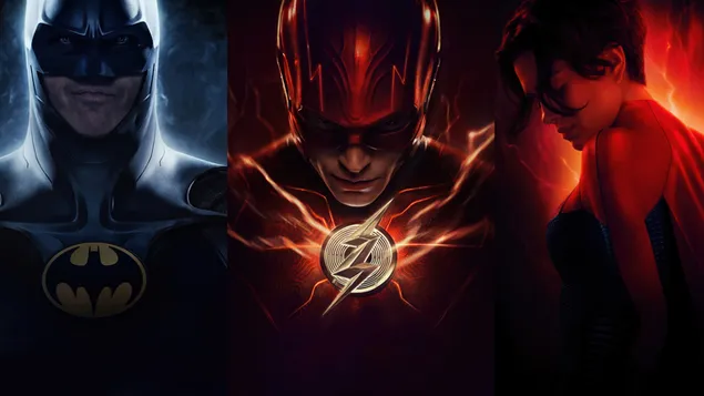 batman, flash en supergirl in the flash-fliek aflaai