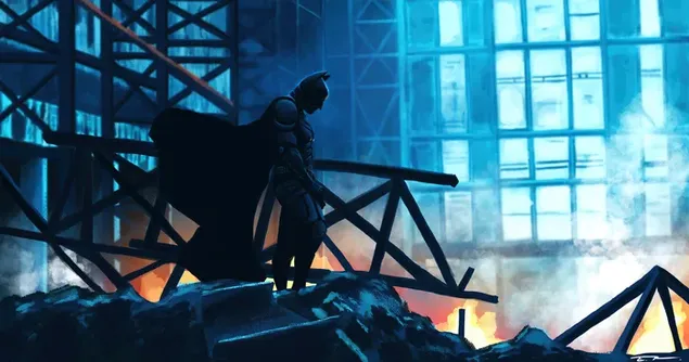 Tapeta Batman v blízkosti zločineckej oblasti svojho mesta 8K