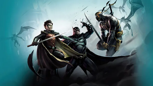 Batman & Robin Vs Deathstroke 4K wallpaper