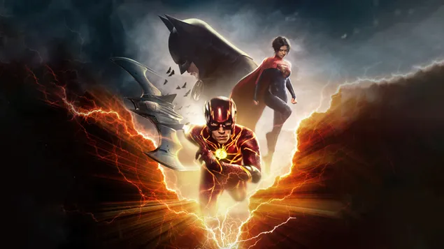 batman supergirl in the flash fliek plakkaat aflaai