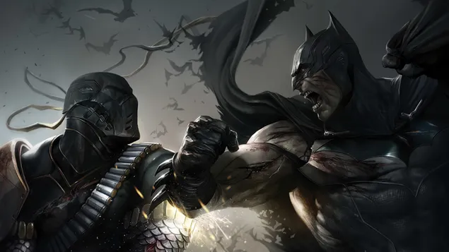 Batman Vs Deathstroke 4K wallpaper