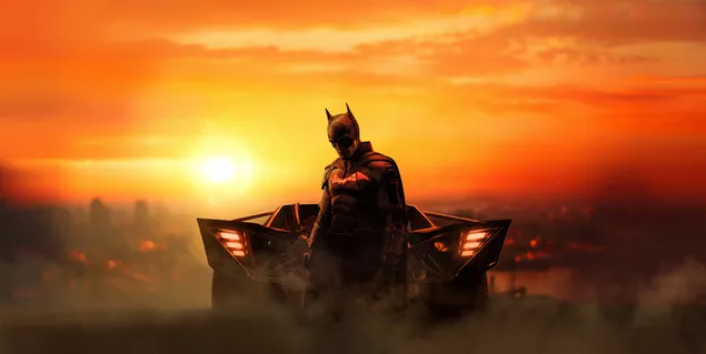 Batman With His Batmobile download