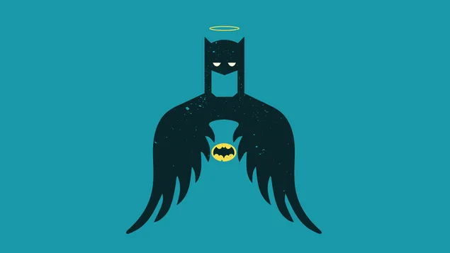 Batman with wings and halo 4K wallpaper