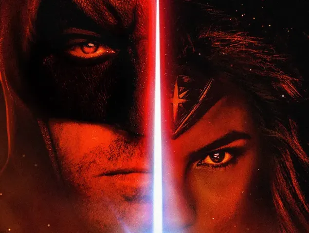 Batman Wonder Woman w czerwonym świetle HD tapeta