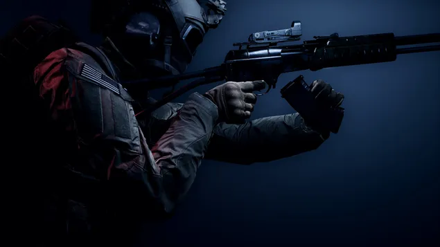 Battlefield 4 game - Soldier with assault rifle