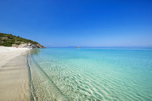 Strand aan zee in Griekenland 4K achtergrond
