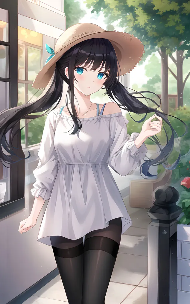 bella ragazza anime mona begli occhi azzurri | genshin impact scarica