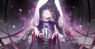Mei Li De Dong Man Nu Hai Yu Hong Se De Yan Jing  homura akemi Bai Se Mao Zi Zhuang Bei  Xia Zai