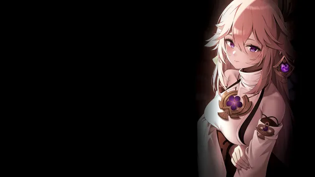 فتاة جميلة أنيمي Yea Miko | تأثير جانشين 4K خلفية