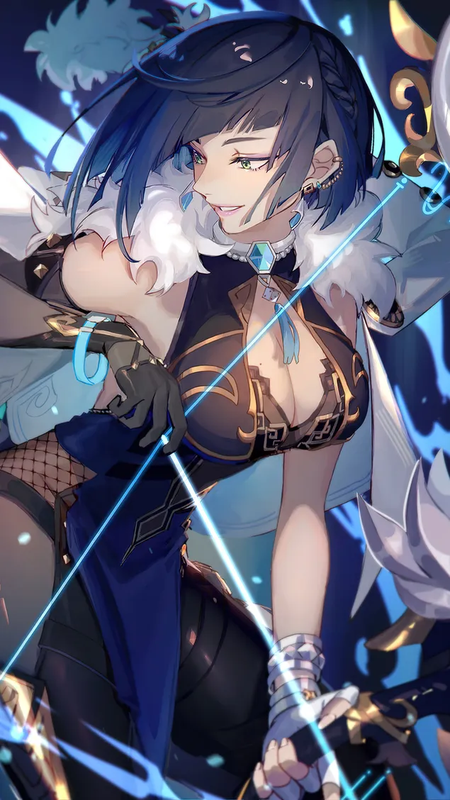 Ταπετσαρία Όμορφο κορίτσι anime Yelan | Ganshin Impact 2K