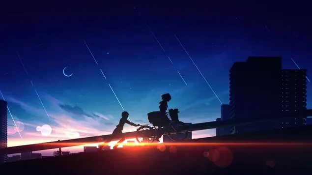 Beautiful anime sunrise scenery