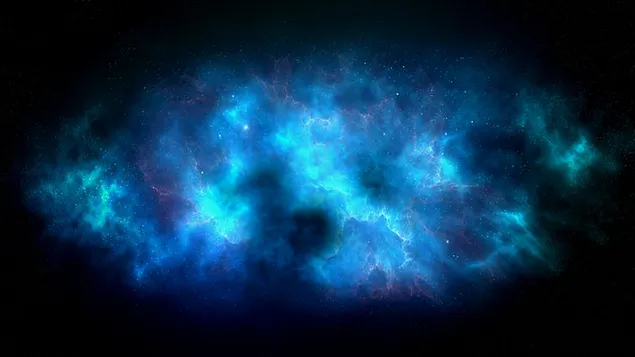 Beautiful blue nebula HD wallpaper