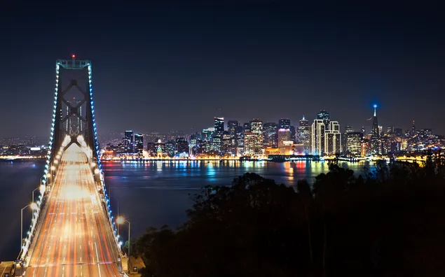 Schöne Aussicht auf die Lichter der Stadt 2K Hintergrundbild