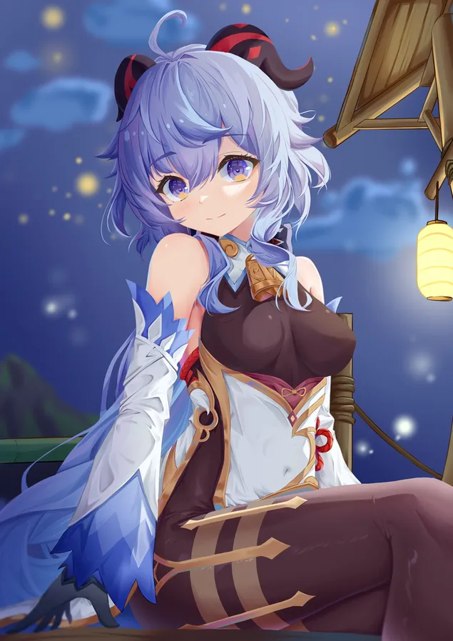 Ganyu ที่สวยงามและดวงตาที่สวยงามของเธอ (Ganshin Impact) 2K วอลเปเปอร์