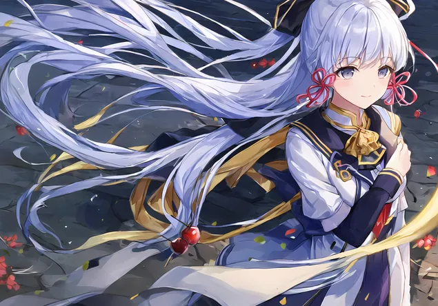 Красивая девушка Камисато Аяка | Ганшинское воздействие. 4K обои