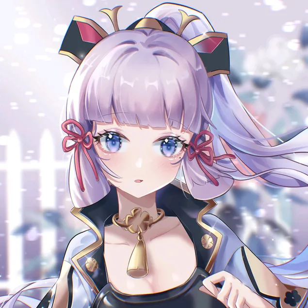 فتاة جميلة كاميساتو اياكا عيون بريئة | تأثير جانشين 2K خلفية