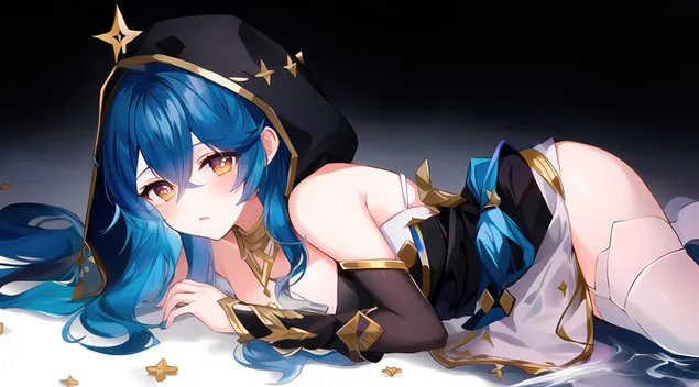 beautiful girl layla lying in the floor | genshin impact  download