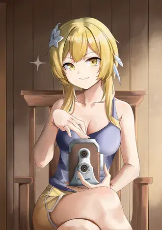 Gadis cantik Lumine mengabadikan Anda di kameranya | Dampak Ganshin HD wallpaper