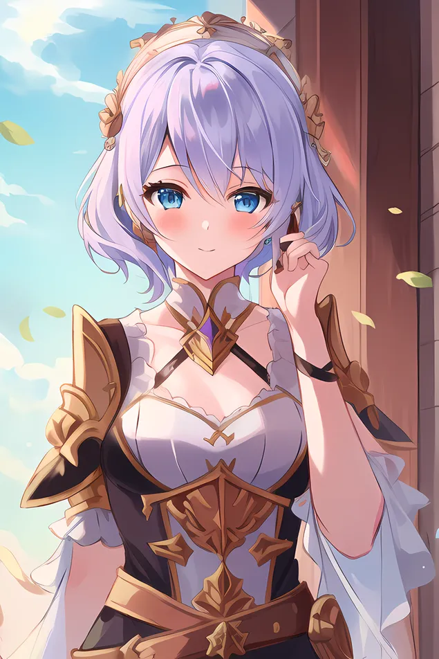 Беаутифул гирл Ноелле Блуе еиес | Гансхин Импацт 2K позадина