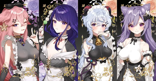 สาวสวยแห่ง Ganshin Impact (Anime Beauty) 2K วอลเปเปอร์