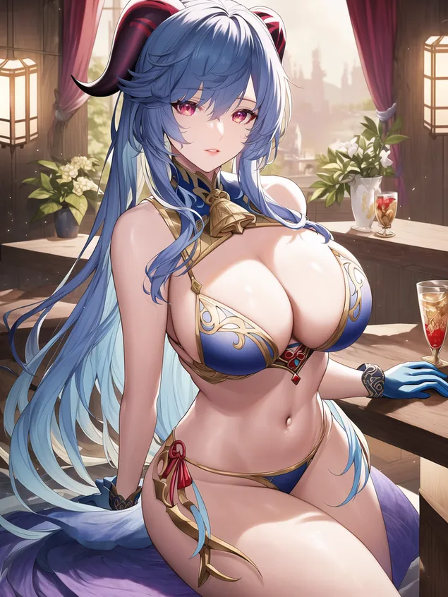 bella e calda ragazza anime ganyu | genshin impact scarica