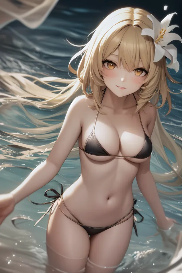 bella e calda ragazza bikni lumine | genshin impact scarica