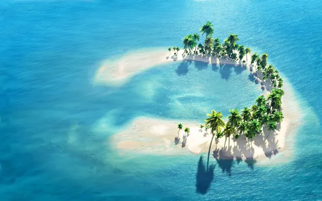 Prachtige eiland achtergrond 2K achtergrond